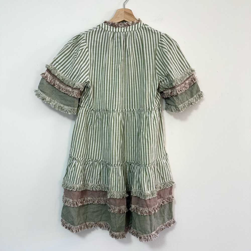 Tuckernuck Cotswald Stripe Crawford Dress in Green Gingham XXS - Picture 11 of 12